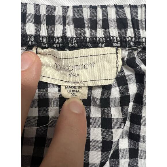 No Comment Womens Top XL Gingham Off The Shoulder Floral Peasant Cottagecore - Picture 5 of 8